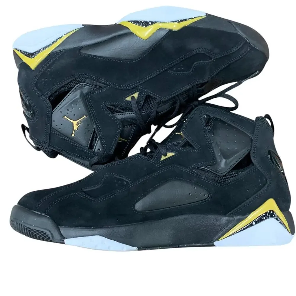 Jordan True Flight 91' Black Metallic‎ Gold MEN SHOES size 11 Suede